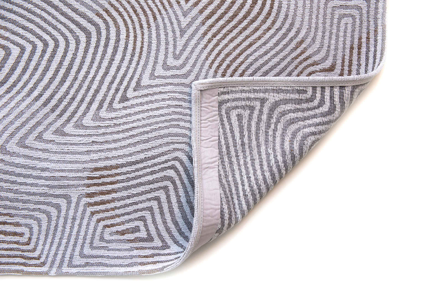 5' x 7' White Abstract Non Skid Area Rug