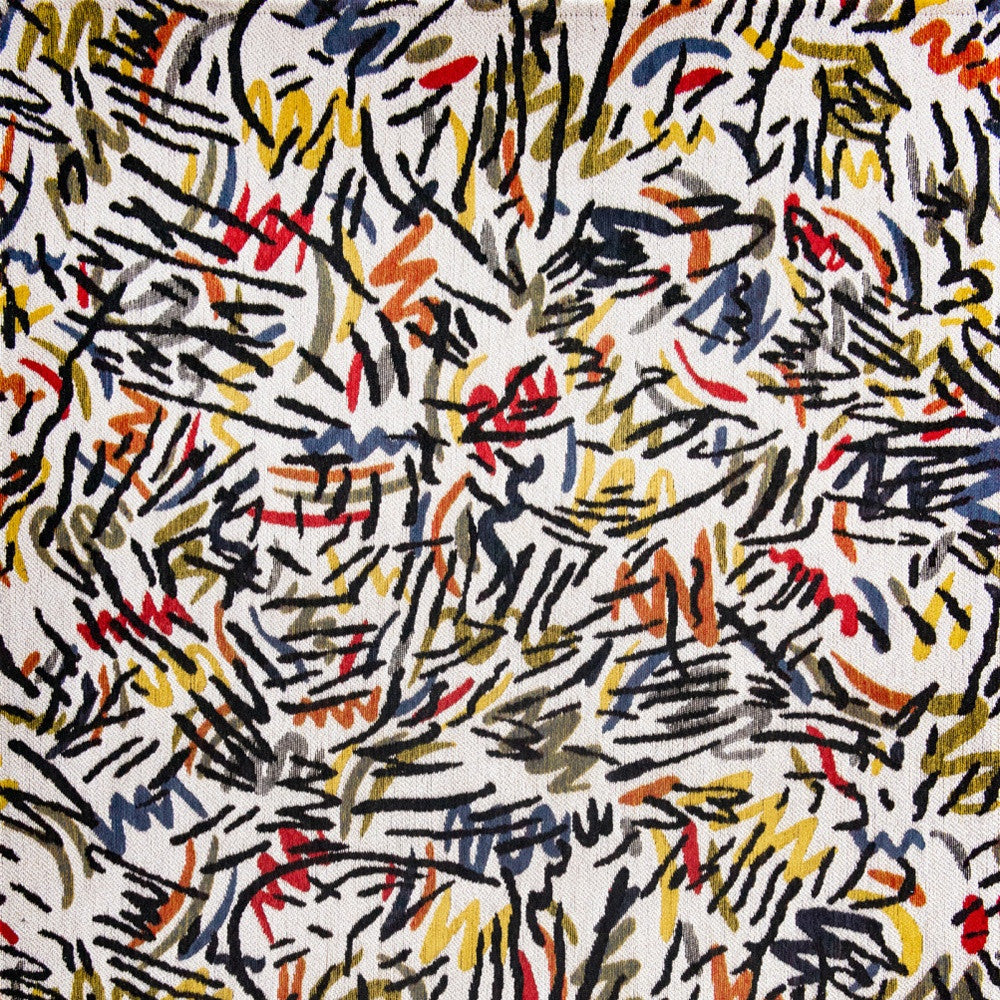 5' x 7' White Abstract Non Skid Area Rug