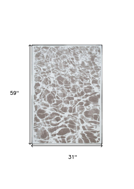 3' X 5' Gray Abstract Non Skid Area Rug