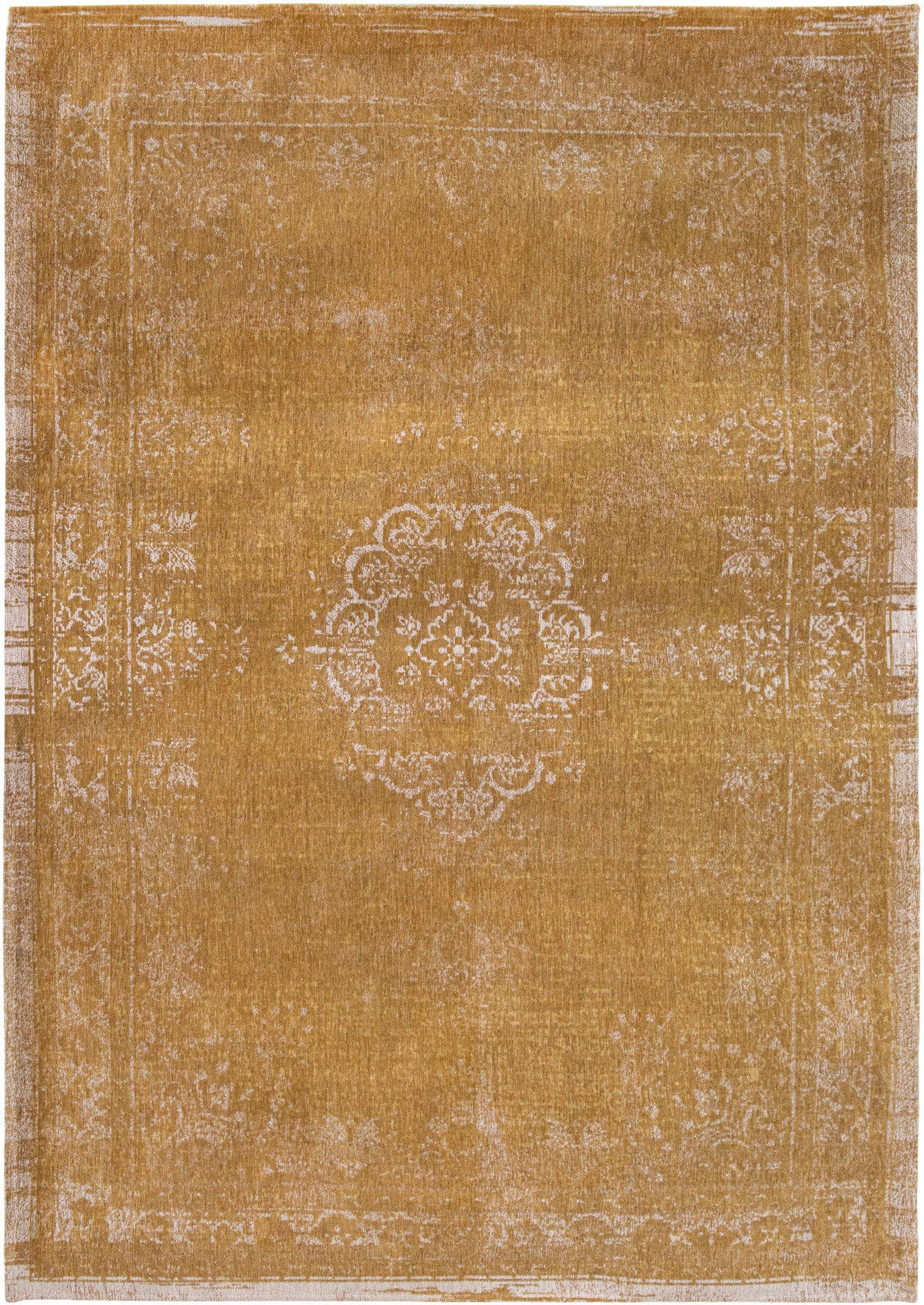 6' X 8' Orange and White Medallion Non Skid Area Rug