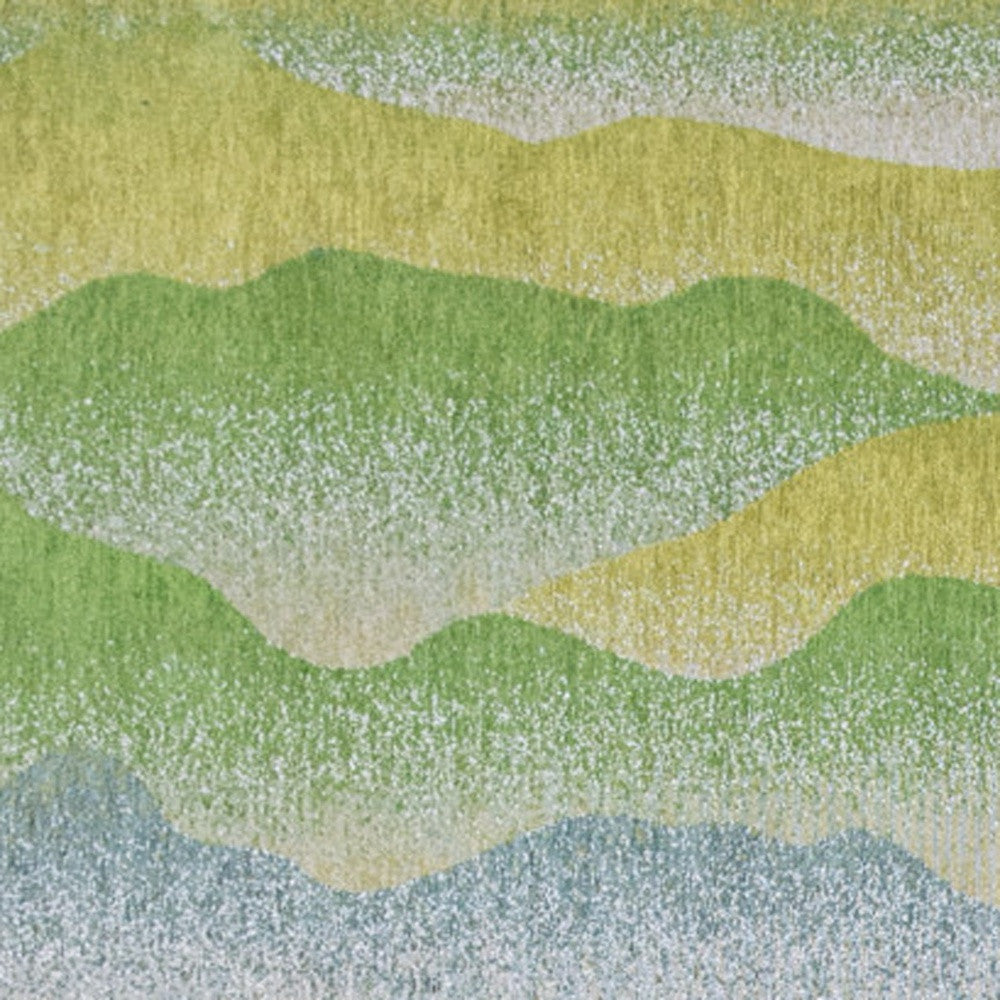 5' x 7' Green and Yellow Abstract Non Skid Area Rug