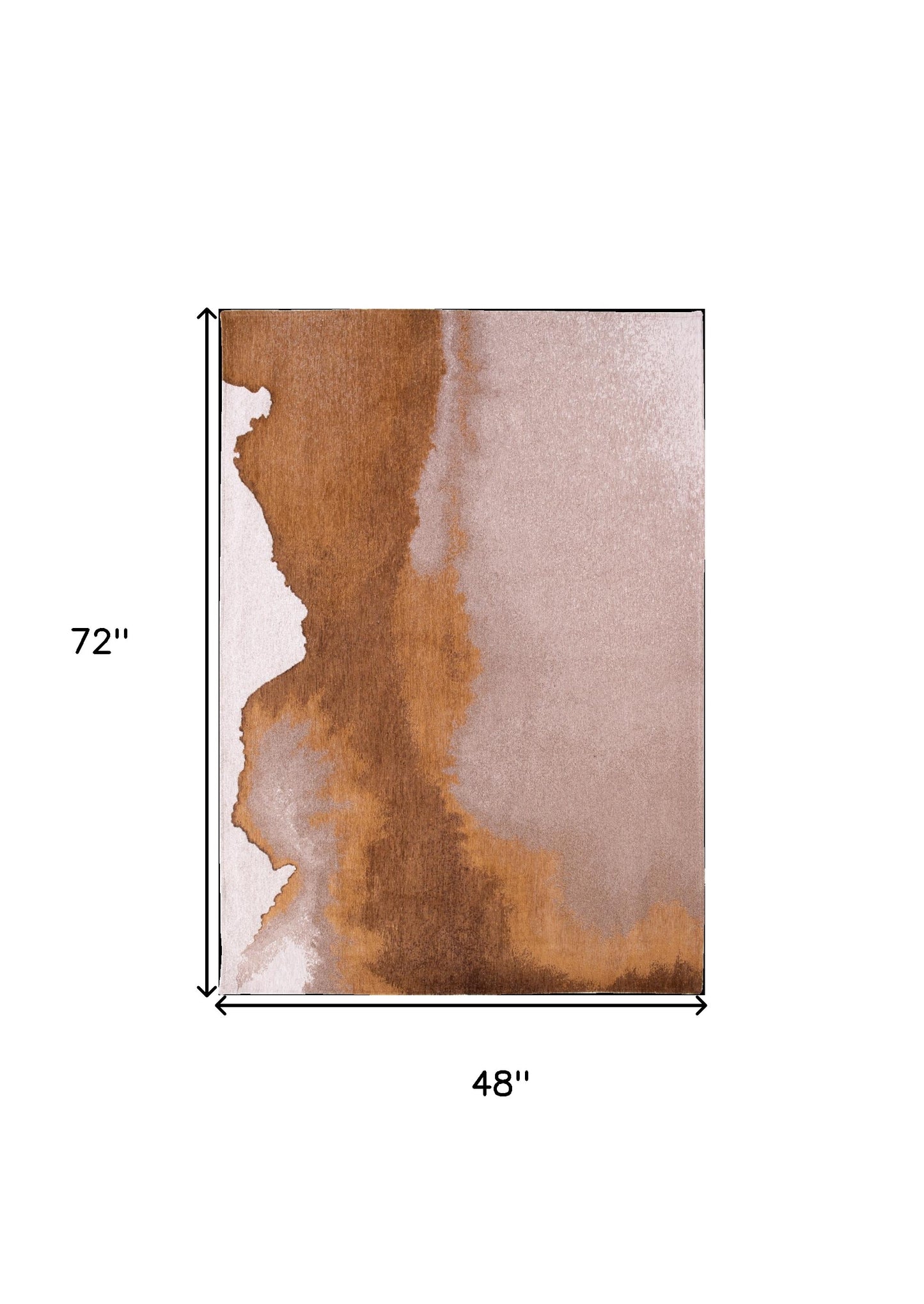 5' x 7' Yellow and Brown Abstract Non Skid Area Rug