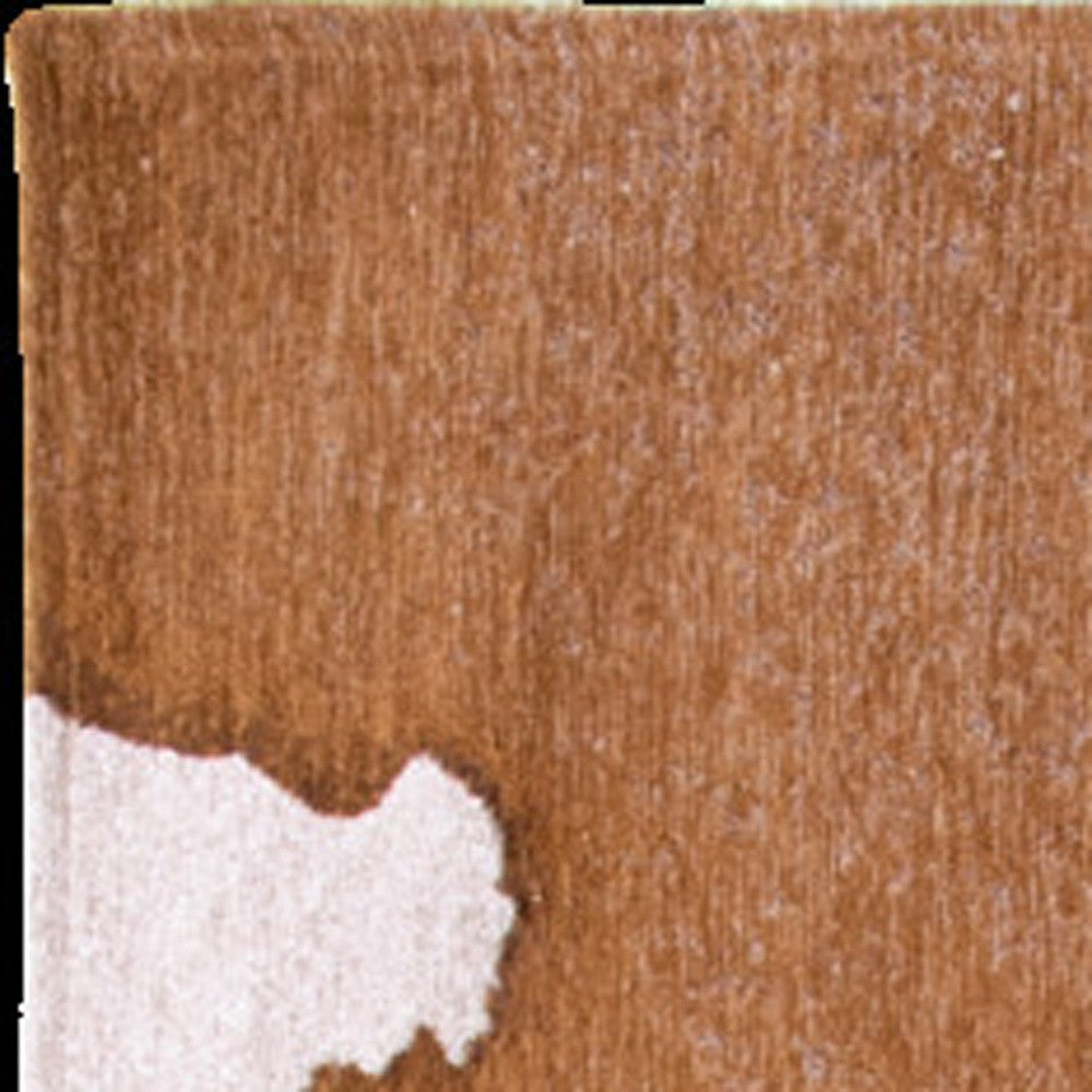 5' x 7' Yellow and Brown Abstract Non Skid Area Rug