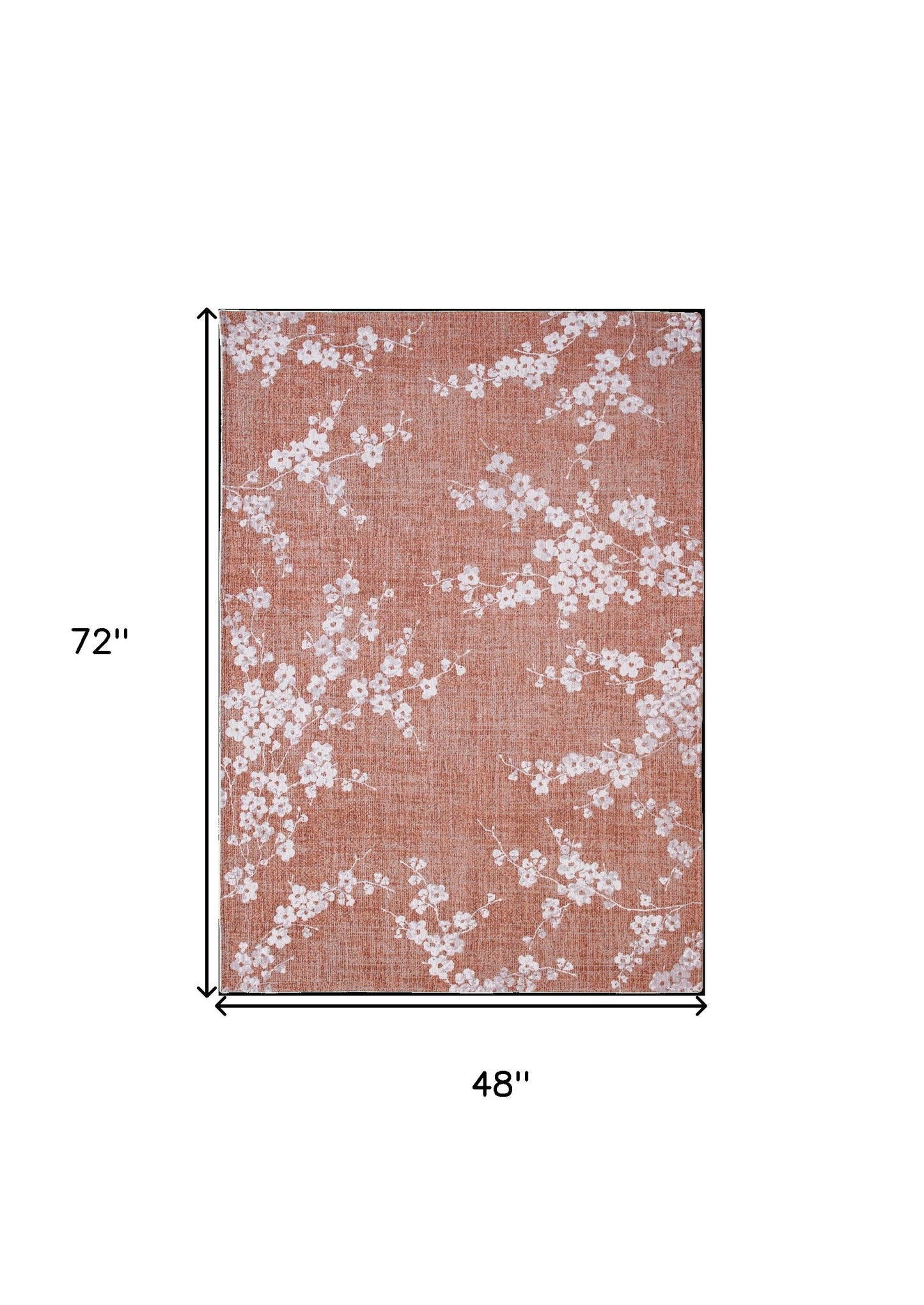 5' x 7' Red and White Oriental Non Skid Area Rug