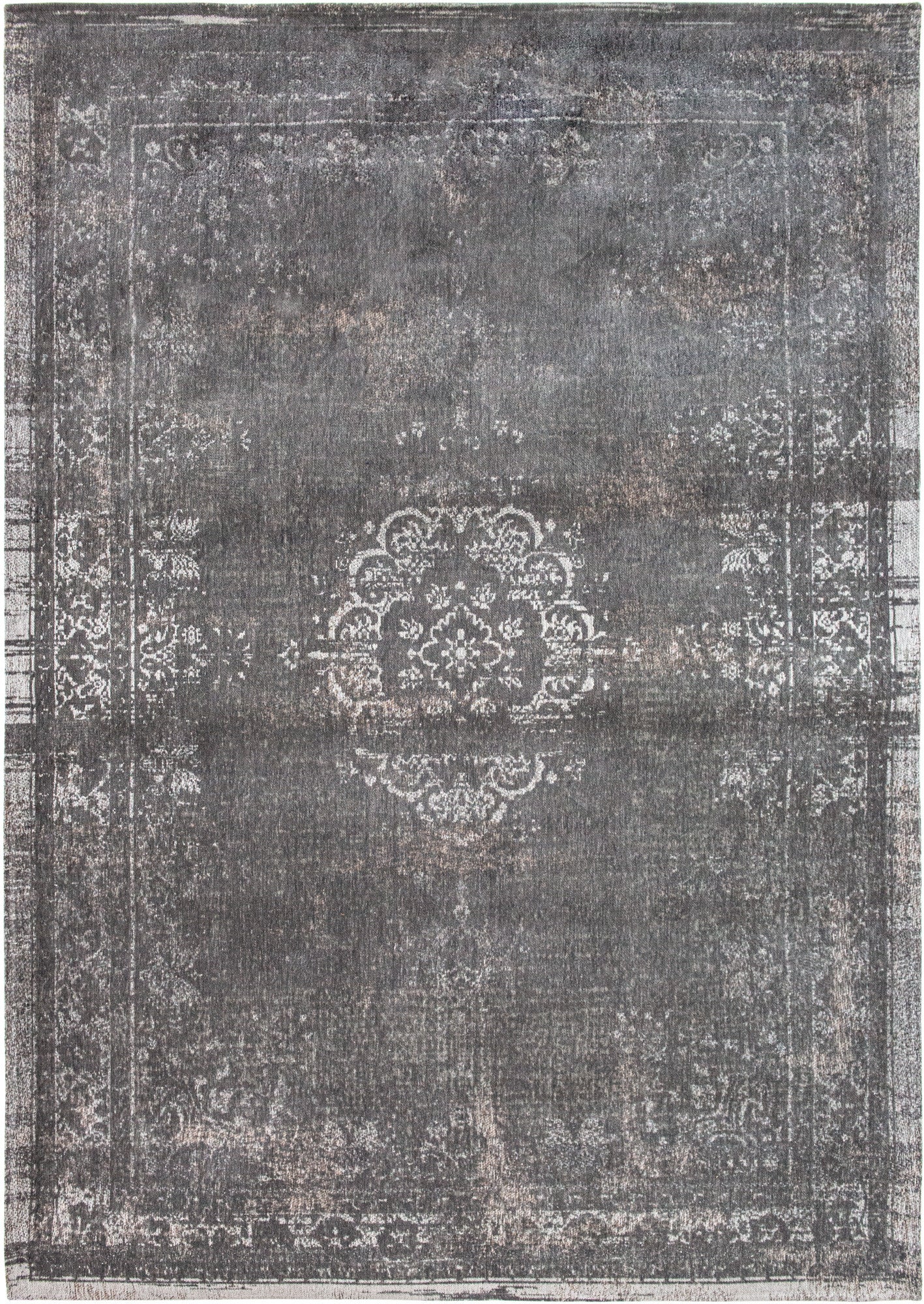 5' x 7' Gray Medallion Non Skid Area Rug