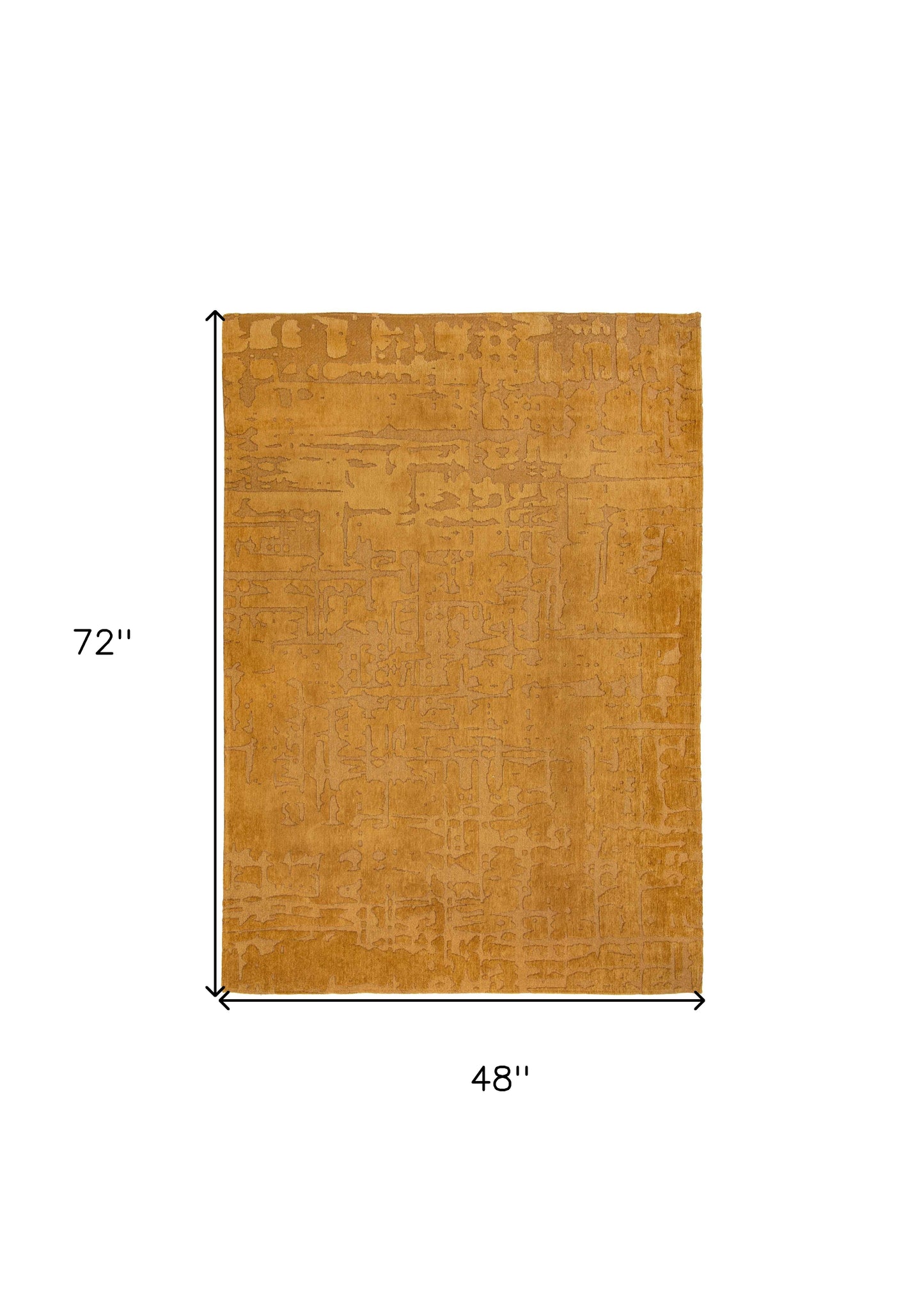 5' x 7' Yellow Abstract Non Skid Area Rug