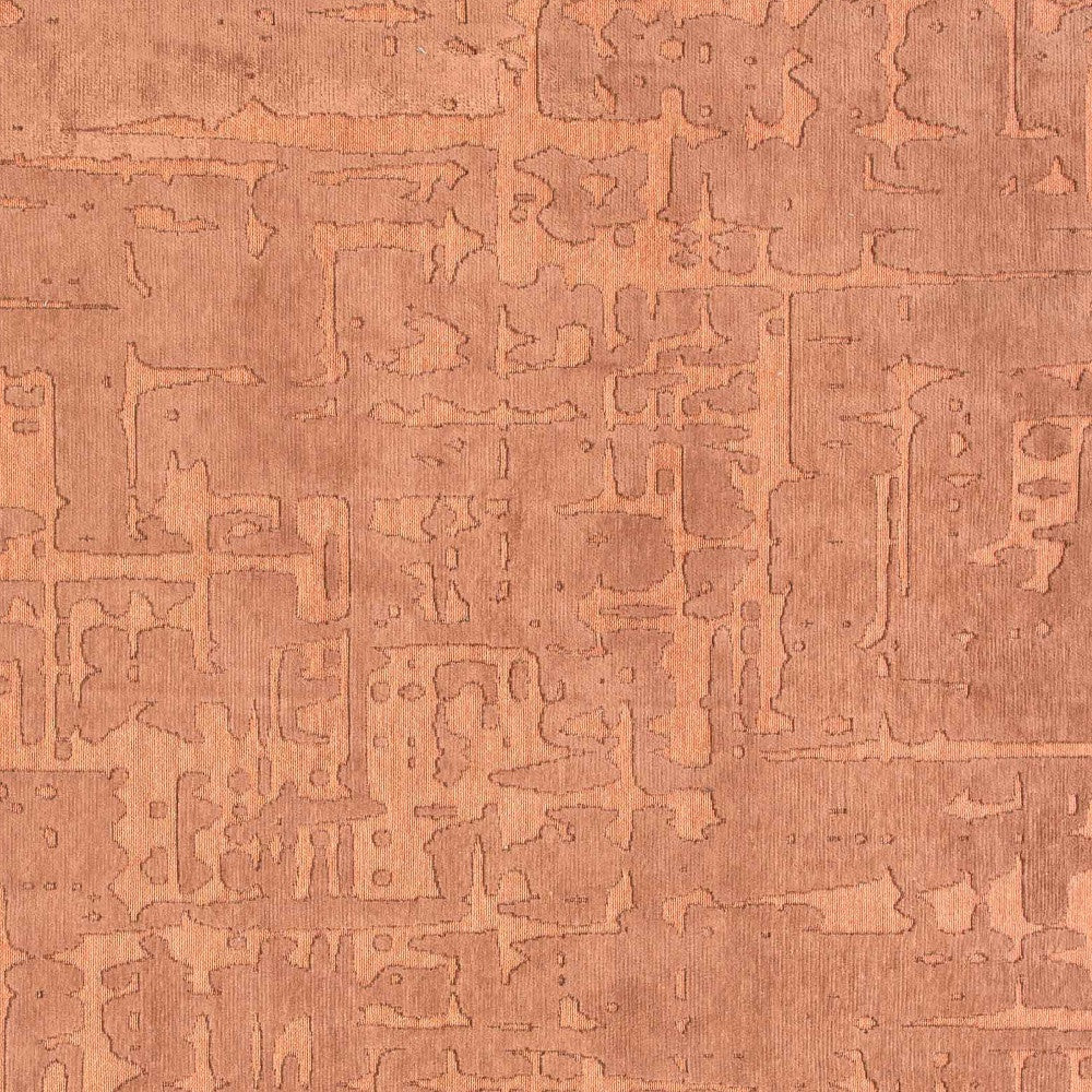 3' X 5' Orange Abstract Non Skid Area Rug
