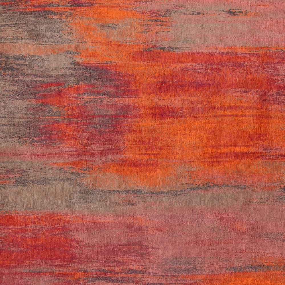 3' X 5' Red and Gray Abstract Non Skid Area Rug