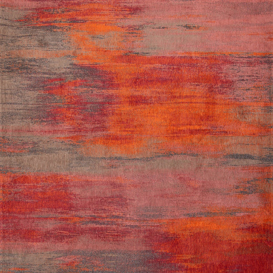 3' X 5' Red and Gray Abstract Non Skid Area Rug