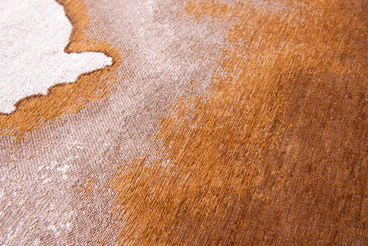 7' x 9' Yellow and Brown Abstract Non Skid Area Rug