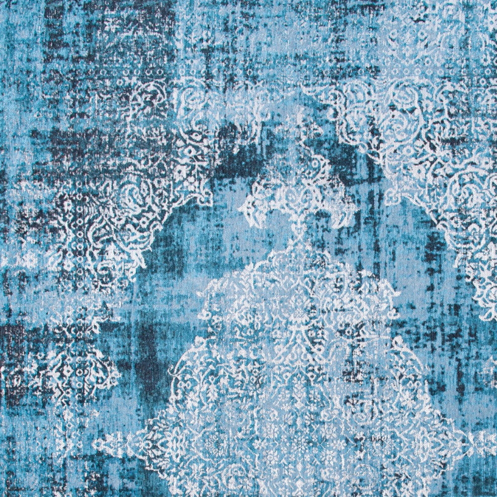 8' x 11' Blue and White Oriental Non Skid Area Rug