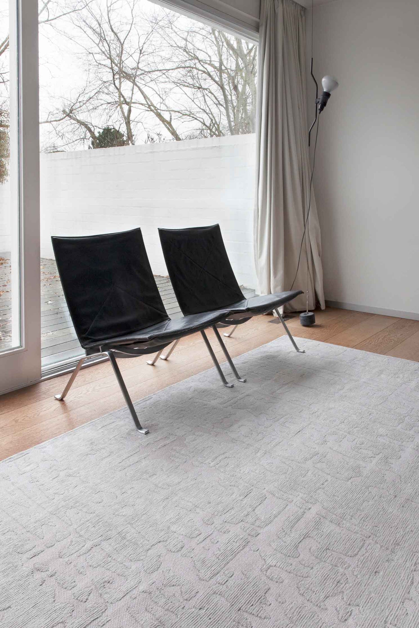 3' X 5' White Abstract Non Skid Area Rug