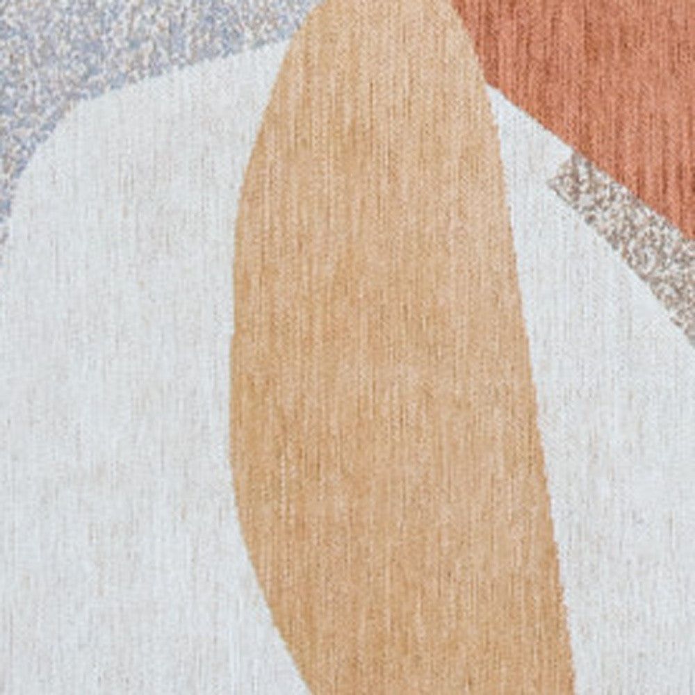 3' X 5' Blue and Gray Abstract Non Skid Area Rug