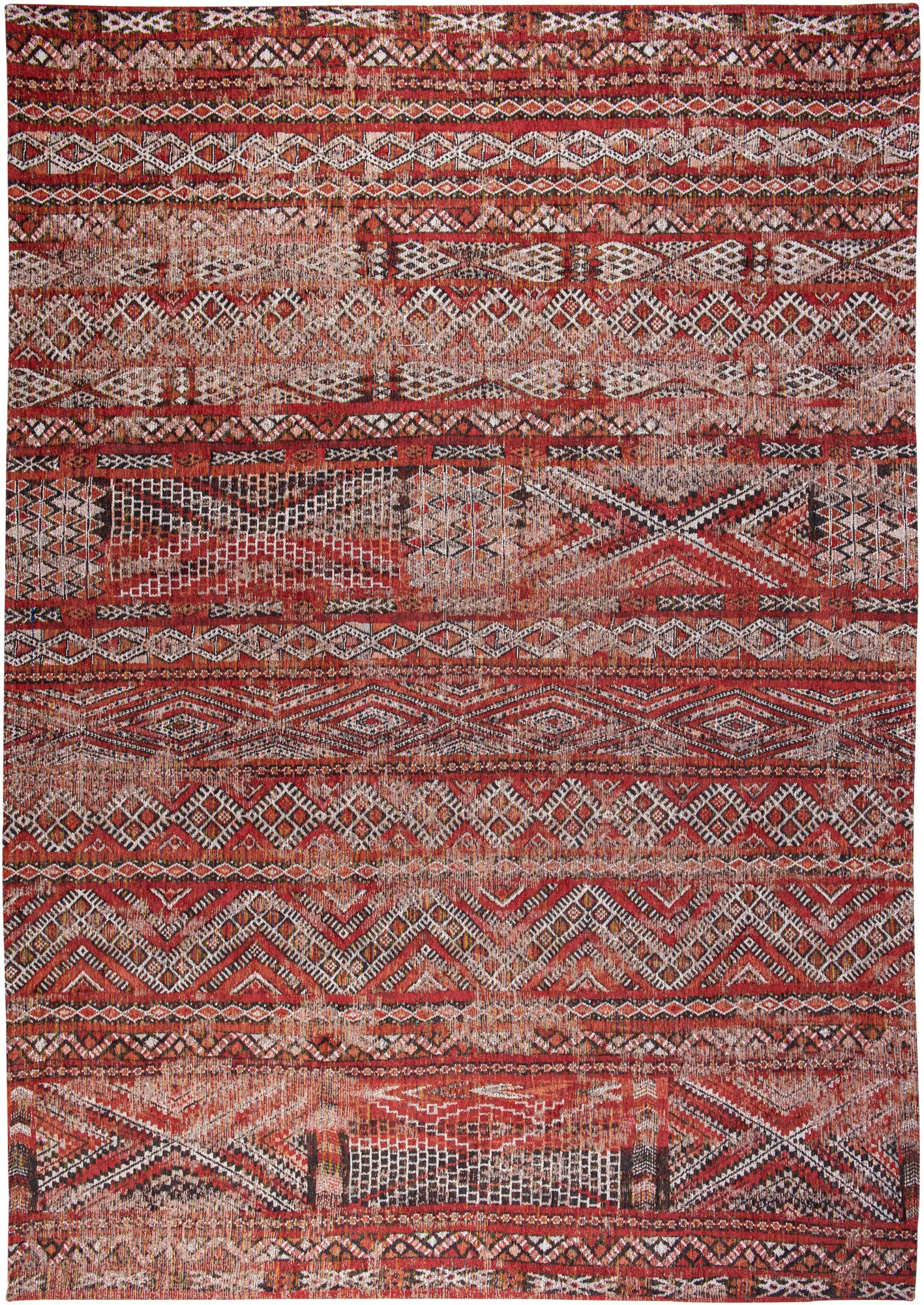 5' x 7' Red and Gray Oriental Non Skid Area Rug