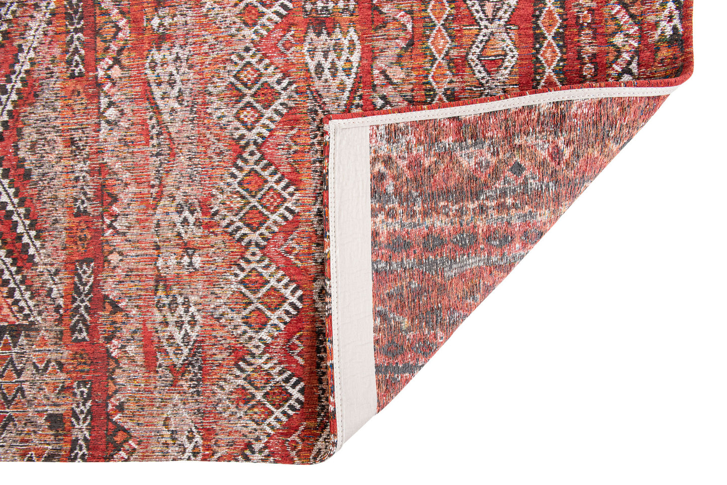 5' x 7' Red and Gray Oriental Non Skid Area Rug