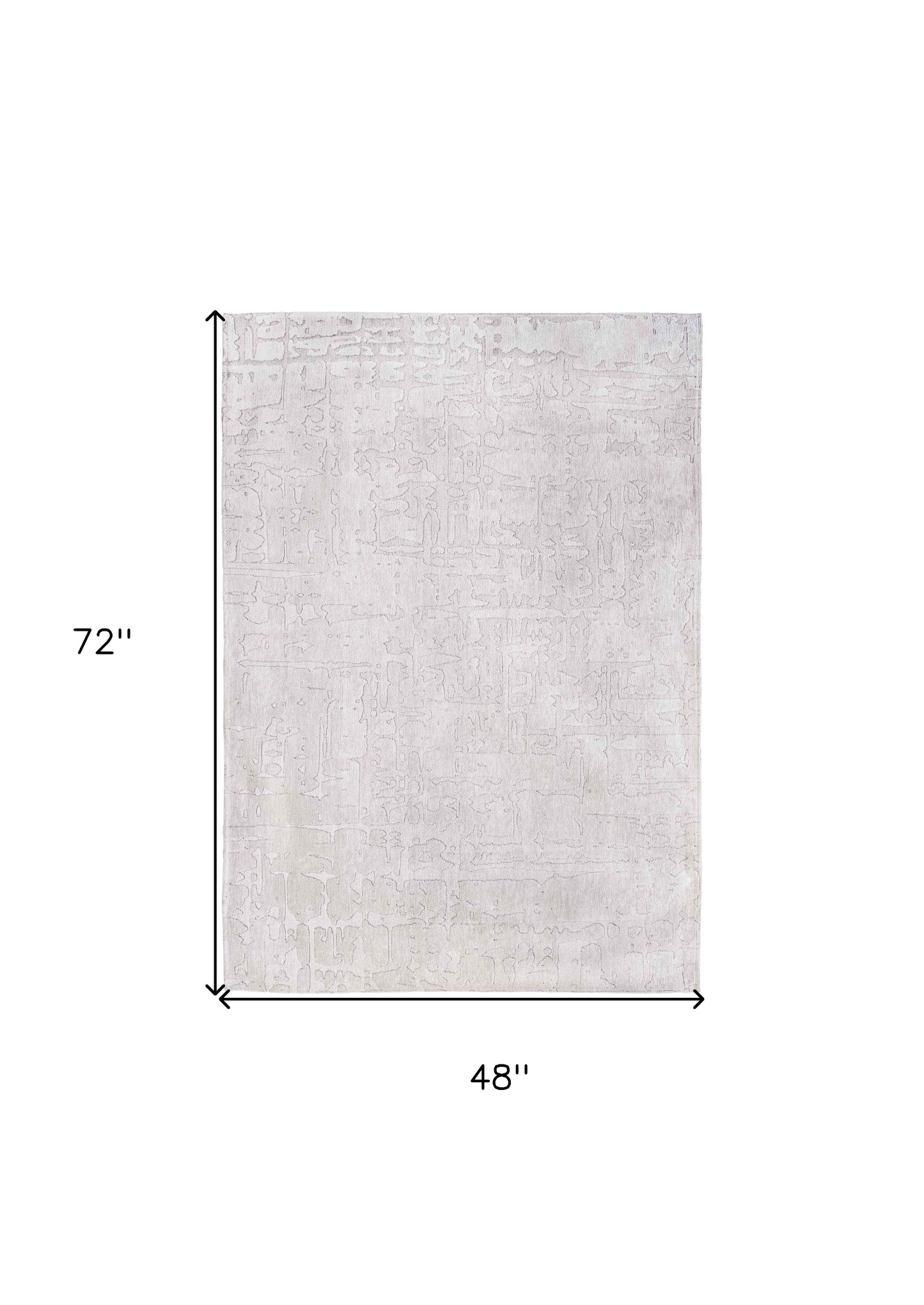 5' x 7' White Abstract Non Skid Area Rug