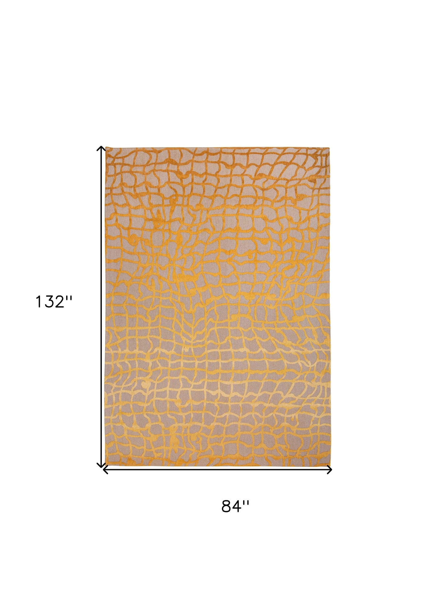 8' x 11' Gray and Orange Abstract Non Skid Area Rug