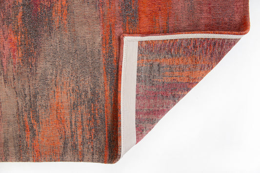 5' x 7' Red and Gray Abstract Non Skid Area Rug