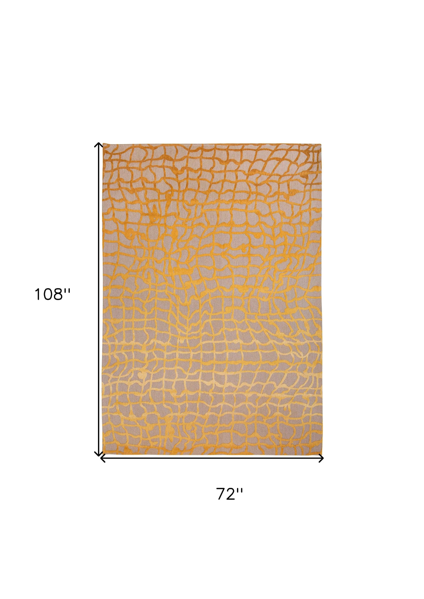 7' x 9' Gray and Orange Abstract Non Skid Area Rug
