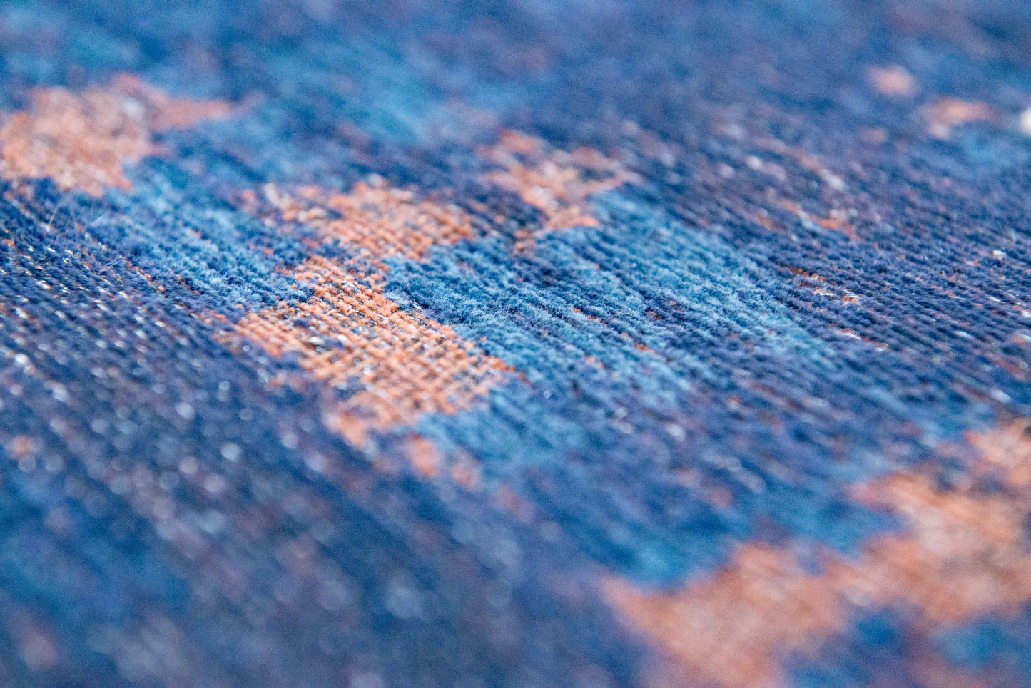 5' x 7' Blue and Brown Abstract Non Skid Area Rug