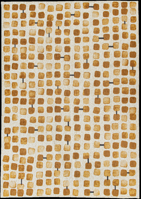 8' x 11' Brown and Beige Geometric Non Skid Area Rug