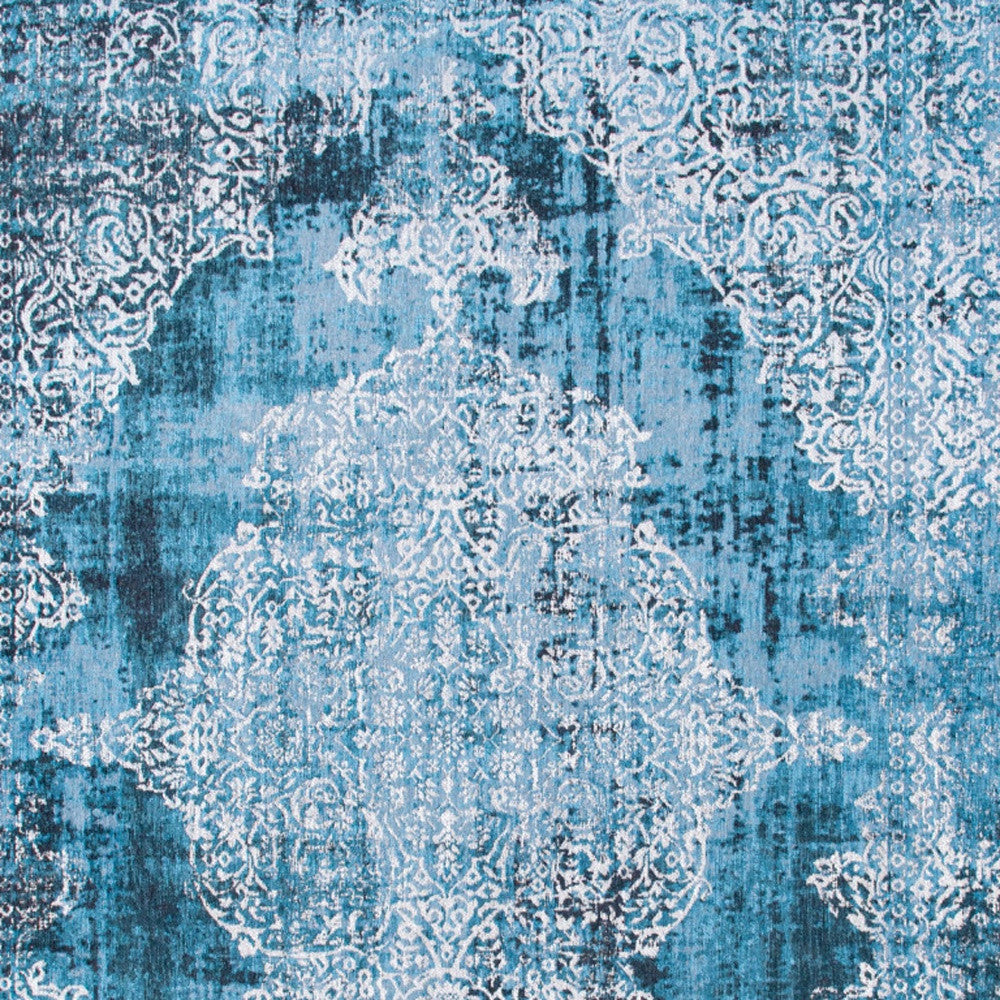 3' X 5' Blue and White Oriental Non Skid Area Rug