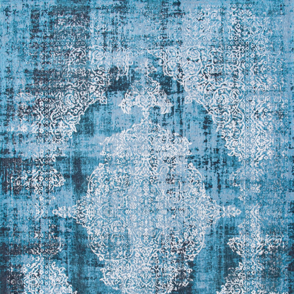 3' X 5' Blue and White Oriental Non Skid Area Rug