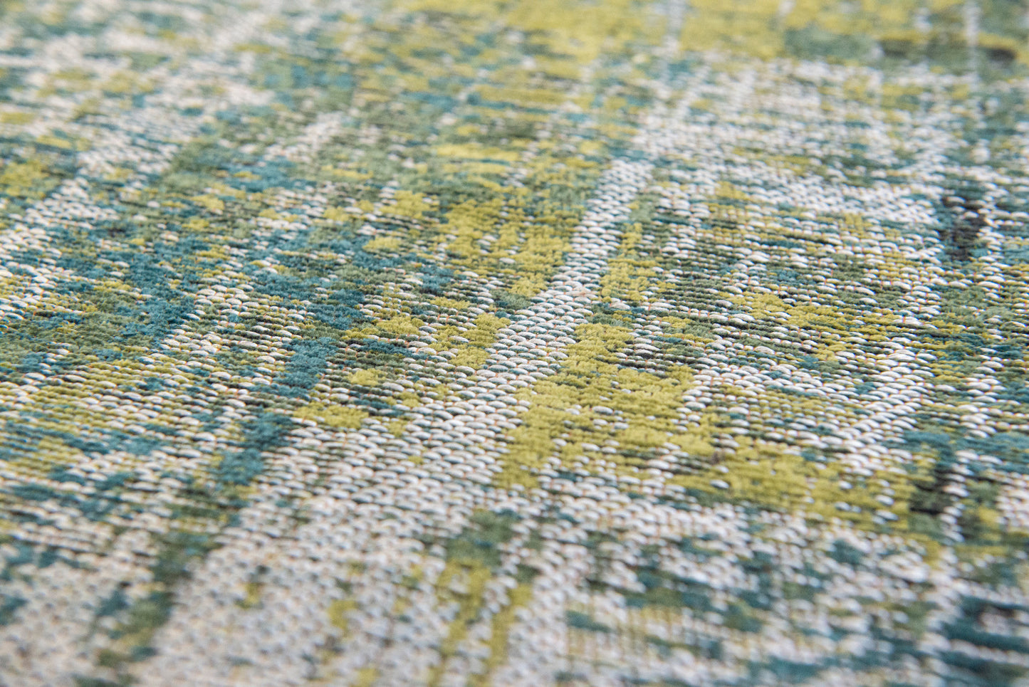 3' X 5' Blue and Green Abstract Non Skid Area Rug
