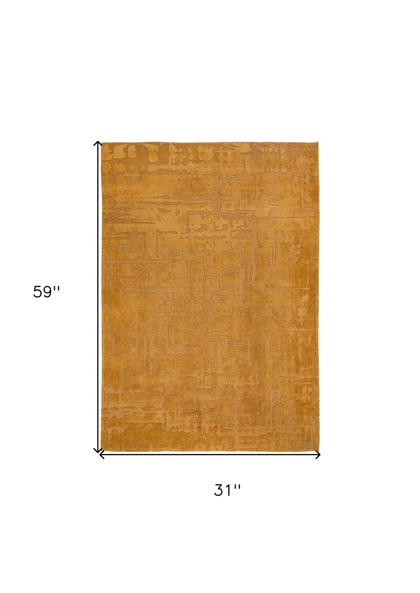 3' X 5' Yellow Abstract Non Skid Area Rug