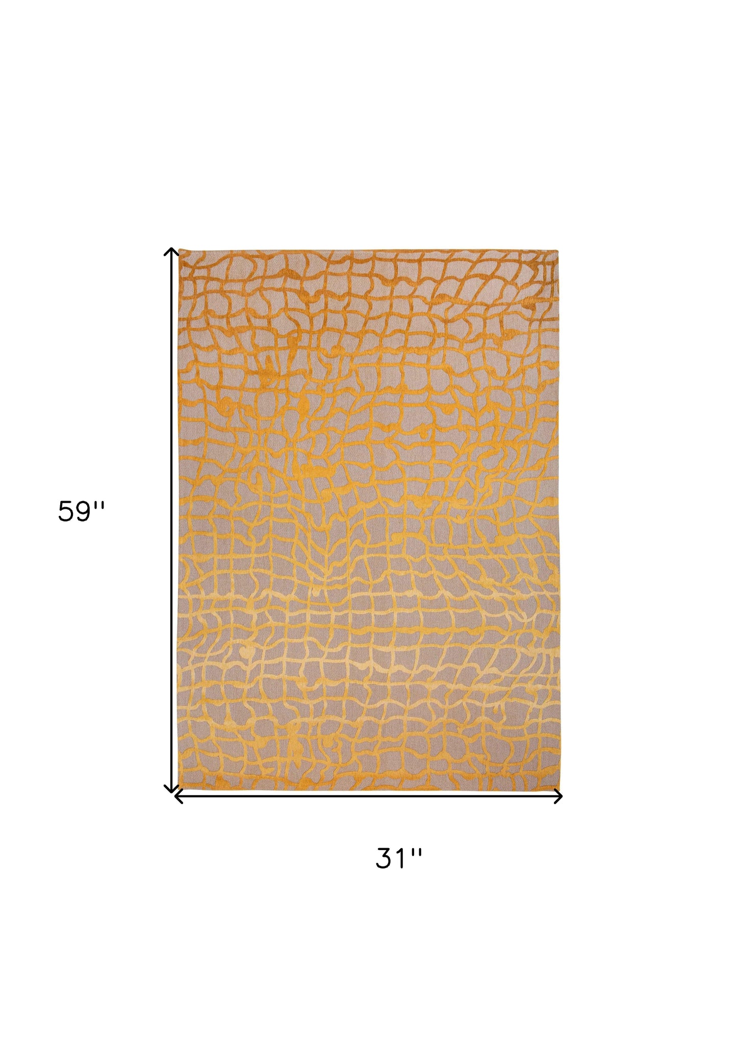 3' X 5' Gray and Orange Abstract Non Skid Area Rug