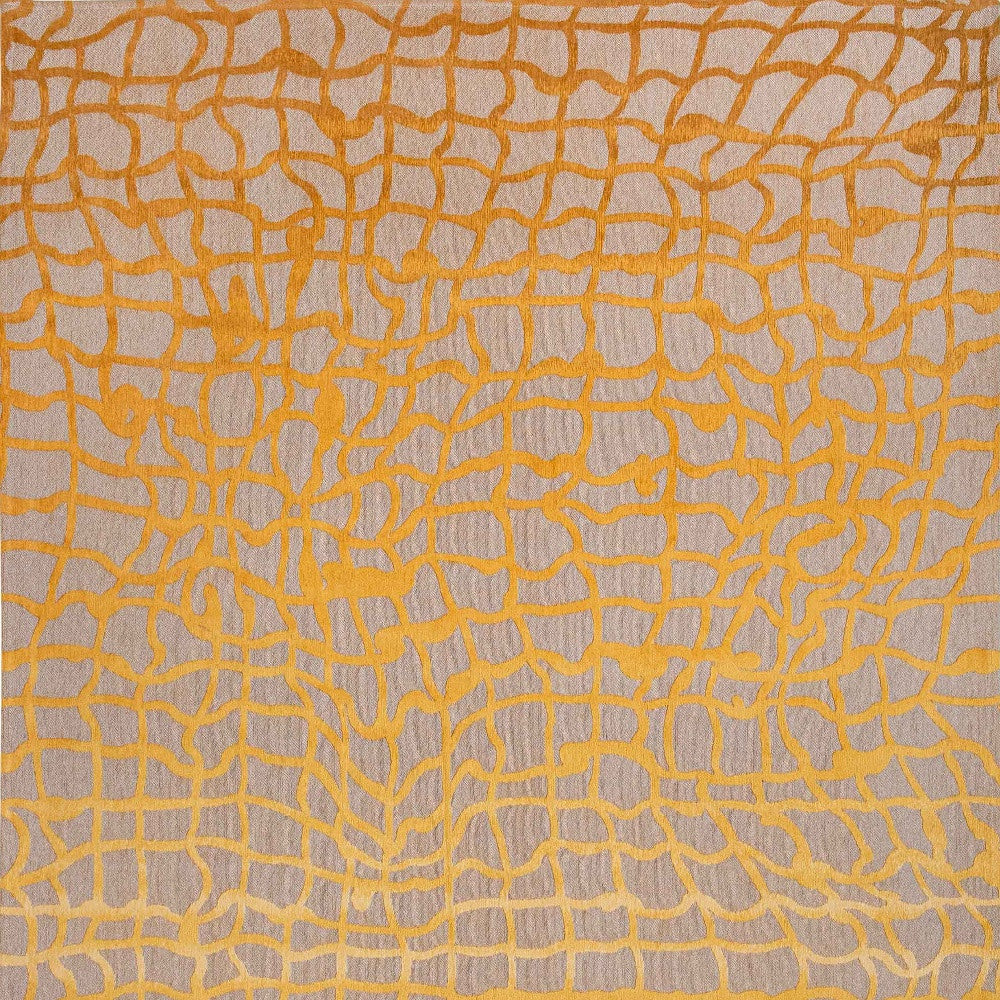 3' X 5' Gray and Orange Abstract Non Skid Area Rug