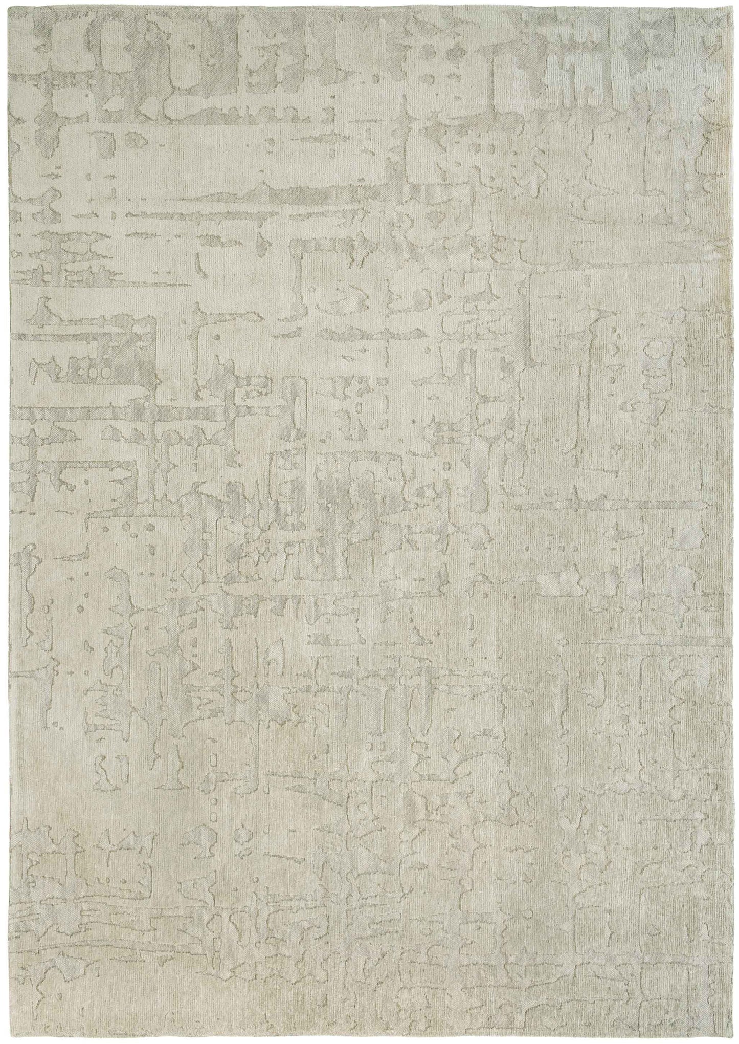 3' X 5' Gray and Beige Abstract Non Skid Area Rug