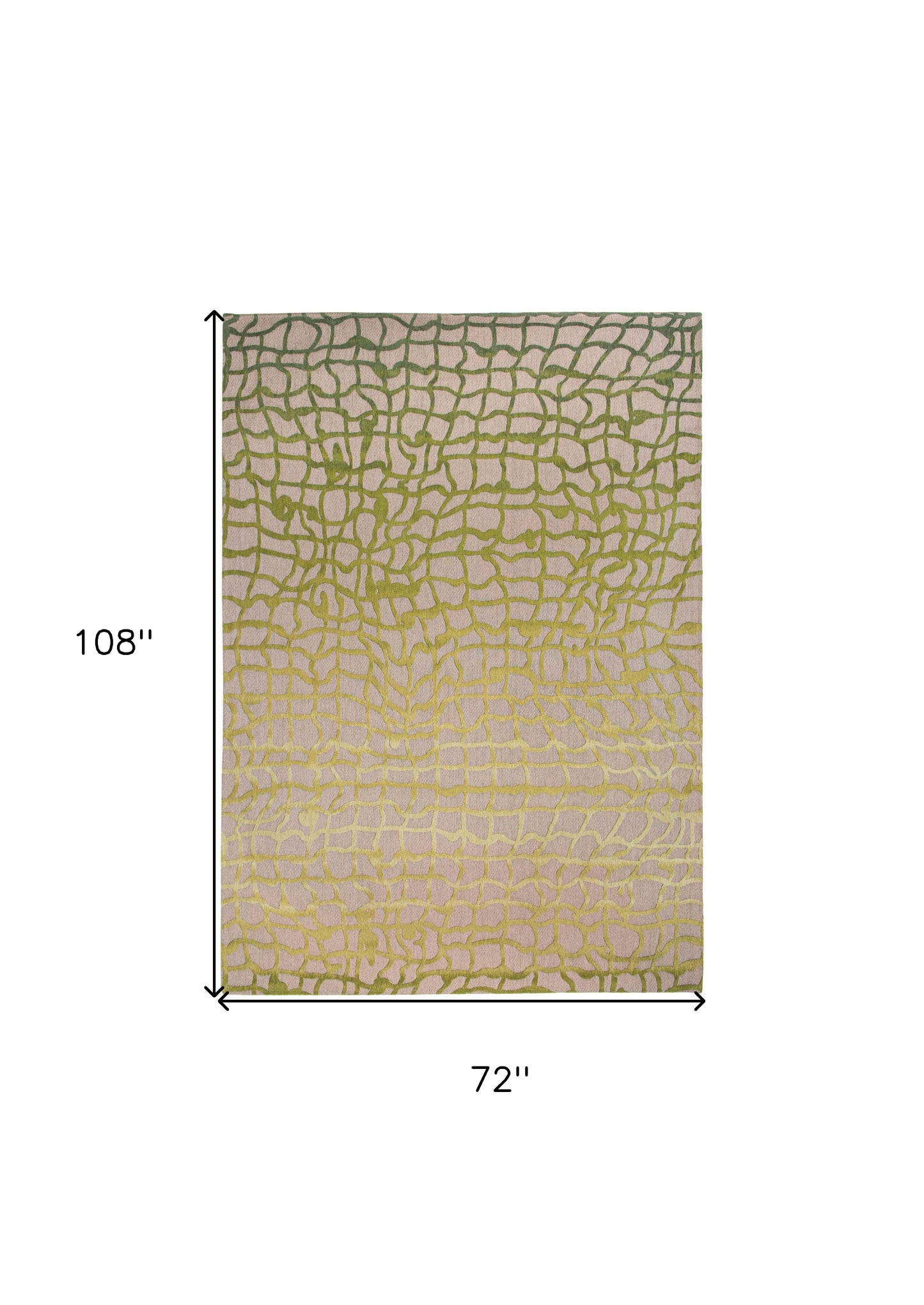 7' x 9' Gray and Green Abstract Non Skid Area Rug