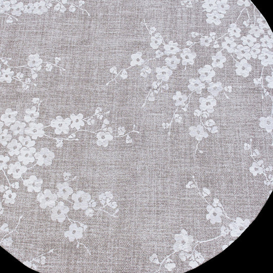 5' Gray and White Round Oriental Non Skid Area Rug