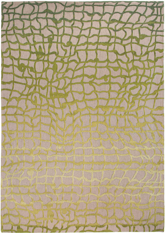 7' x 9' Gray and Green Abstract Non Skid Area Rug