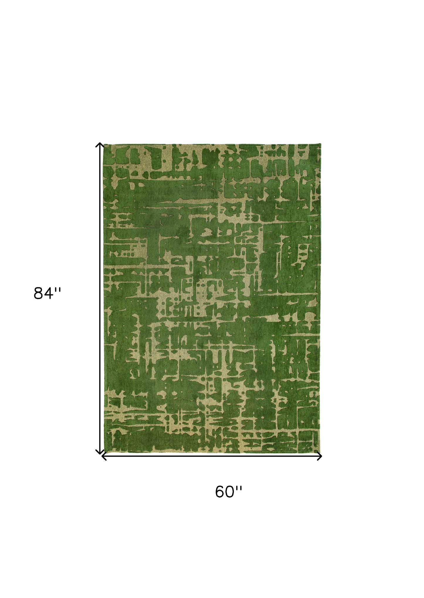 6' X 8' Green Abstract Non Skid Area Rug