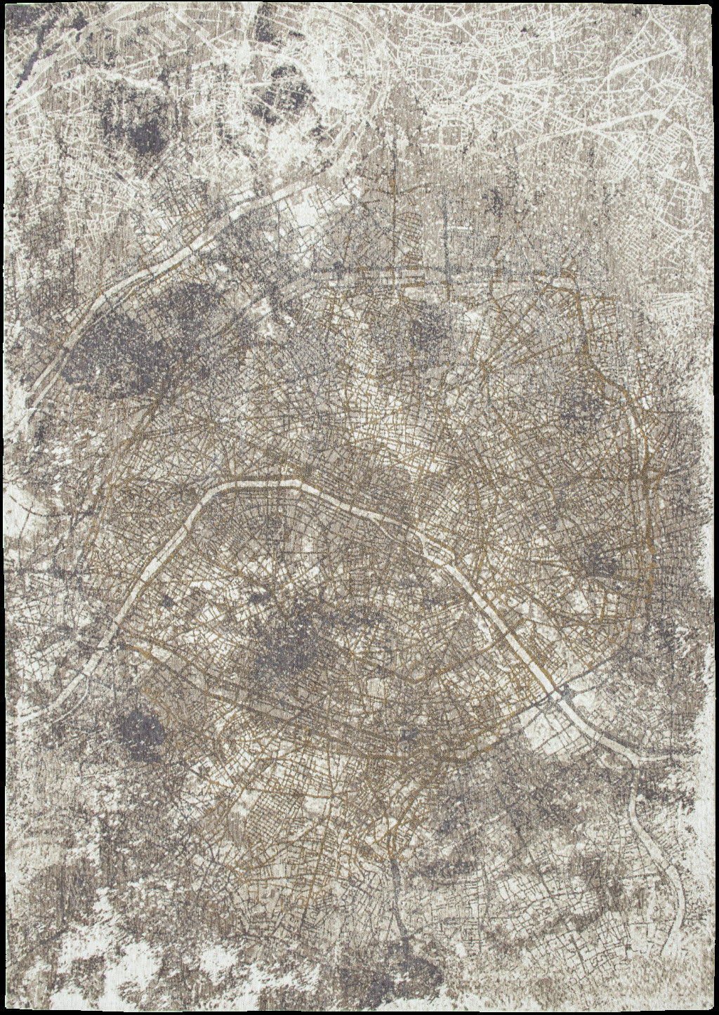 3' X 5' Gray and White Abstract Non Skid Area Rug
