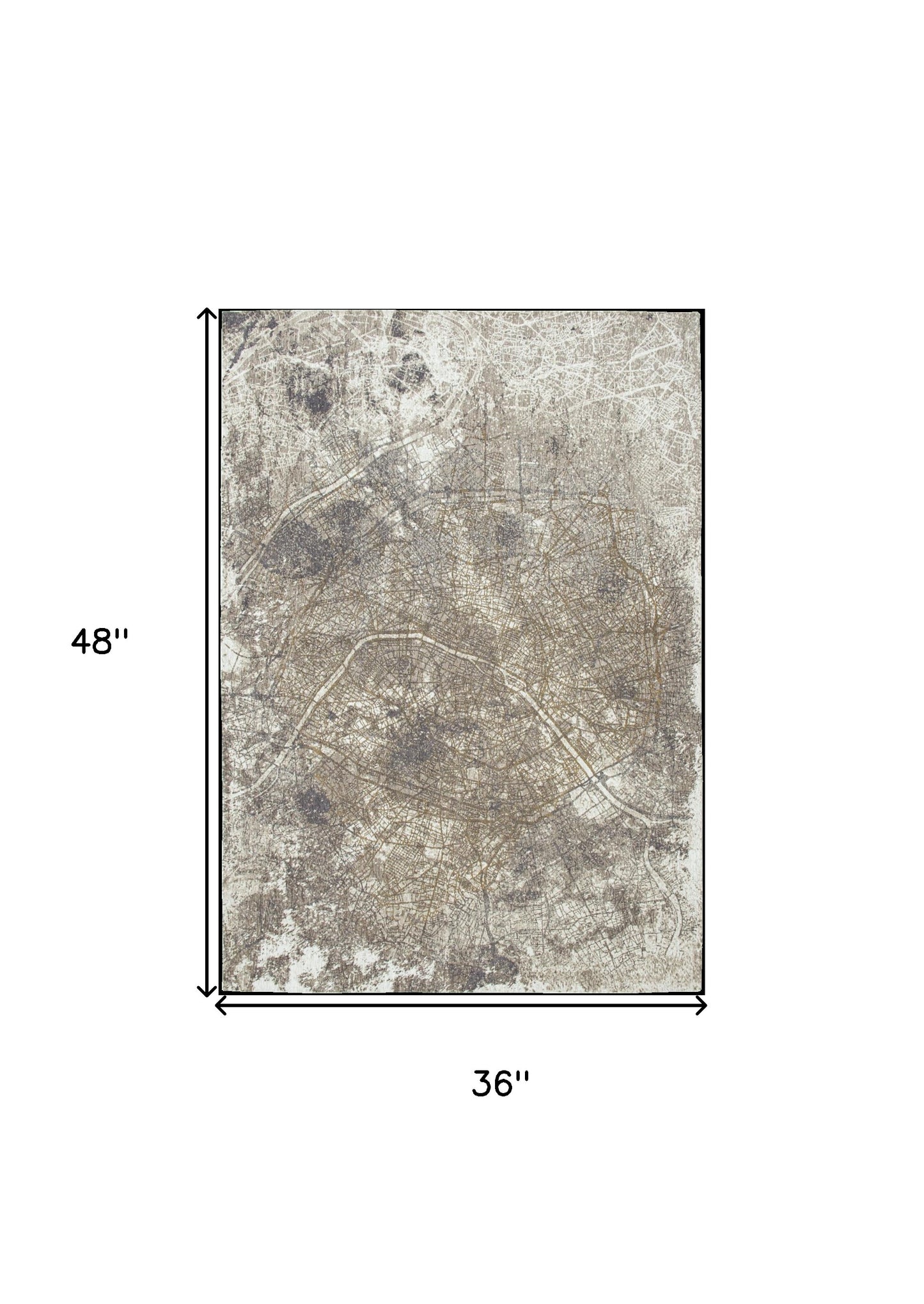 3' X 5' Gray and White Abstract Non Skid Area Rug
