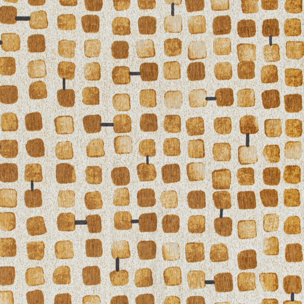 7' x 9' Brown and Beige Geometric Non Skid Area Rug