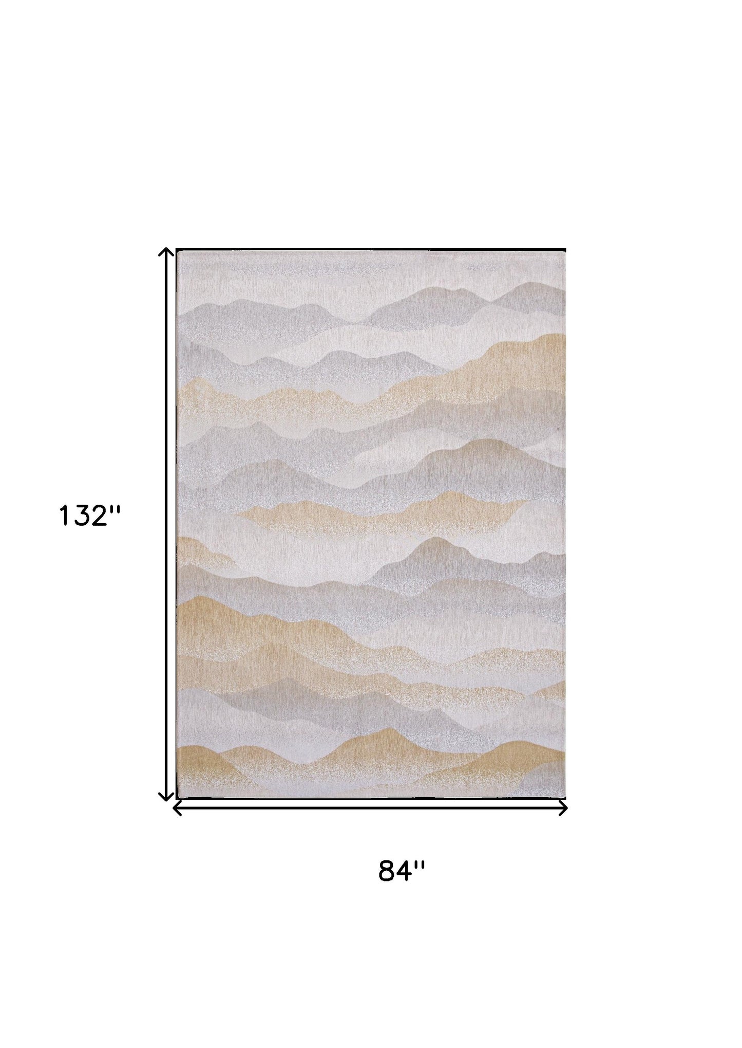 8' x 11' Gray and Brown Abstract Non Skid Area Rug