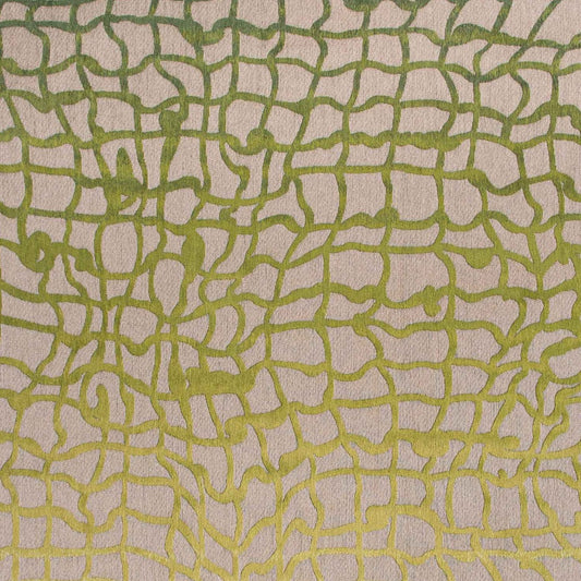 10' Gray and Green Abstract Non Skid Area Rug