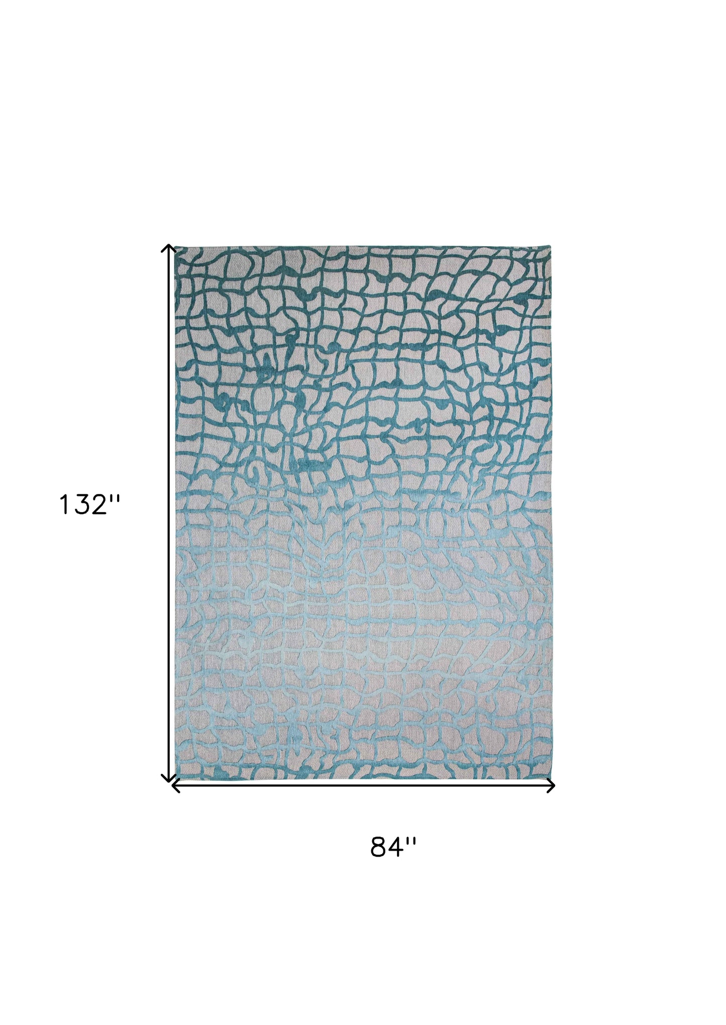 8' x 11' Blue and Gray Abstract Non Skid Area Rug