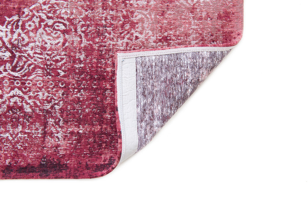 5' x 7' Red and White Oriental Non Skid Area Rug