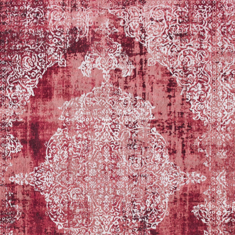 5' x 7' Red and White Oriental Non Skid Area Rug