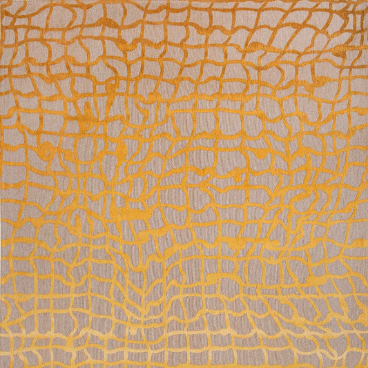 9' X 13' Gray and Orange Abstract Non Skid Area Rug