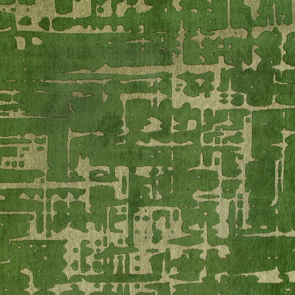 8' x 11' Green Abstract Non Skid Area Rug