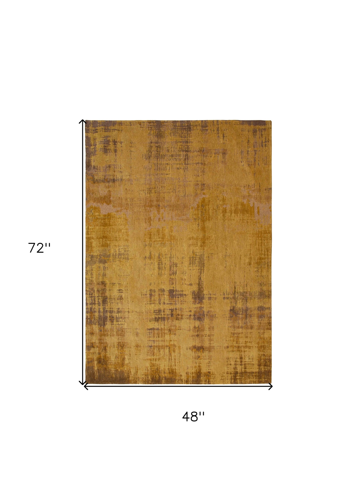 5' x 7' Yellow and Brown Abstract Non Skid Area Rug