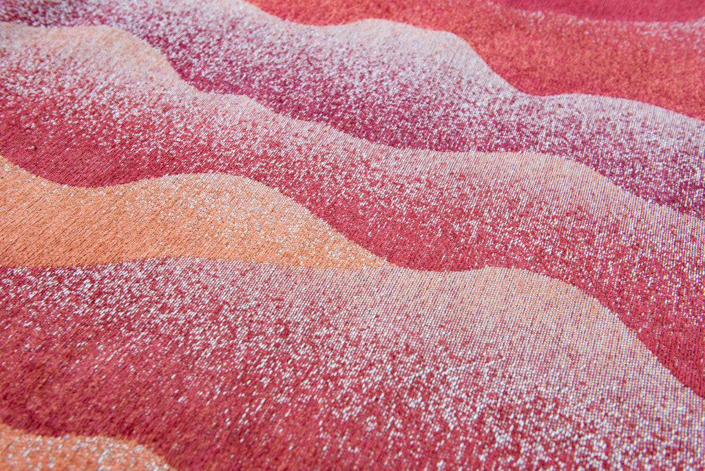 5' x 7' Red Orange Abstract Non Skid Area Rug