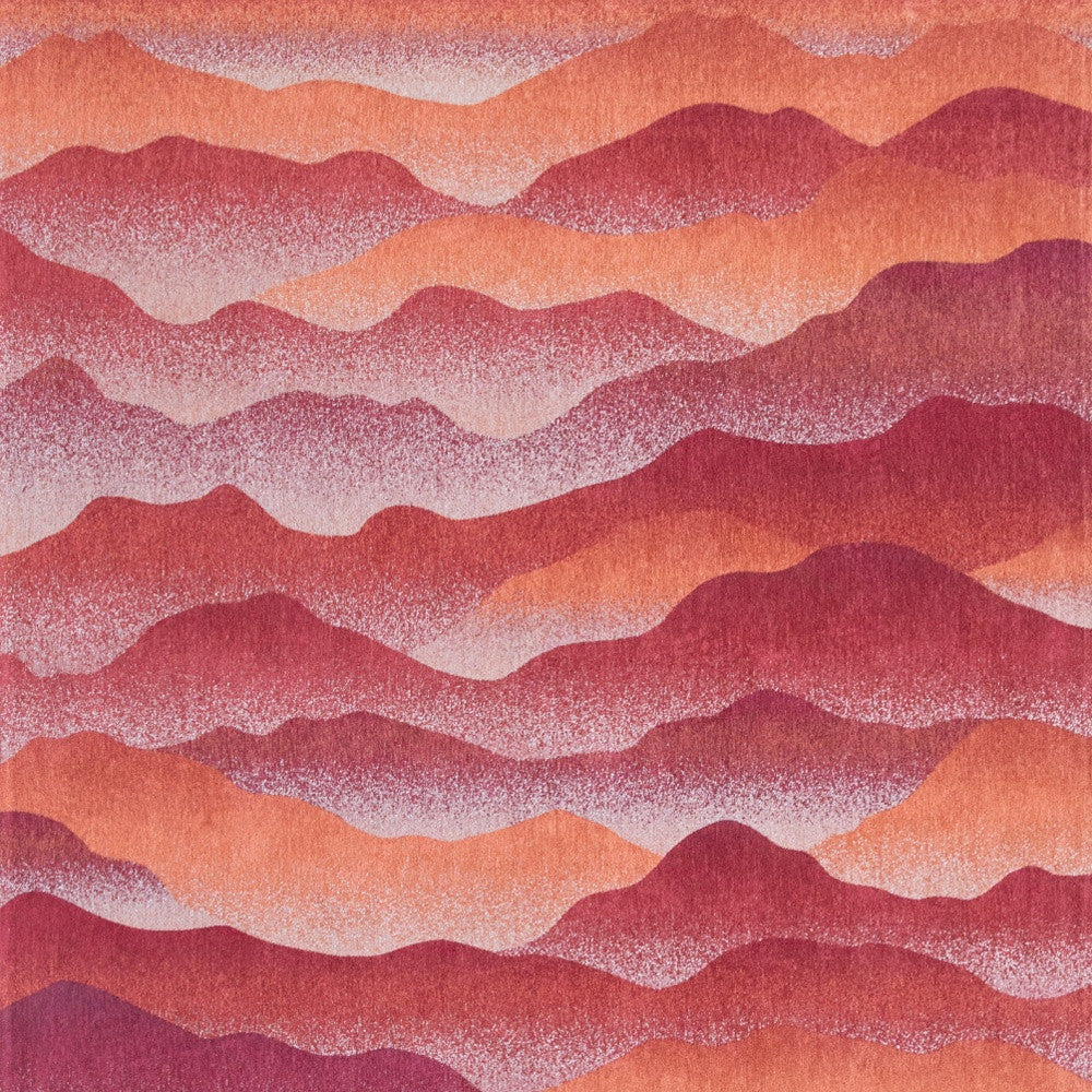 5' x 7' Red Orange Abstract Non Skid Area Rug