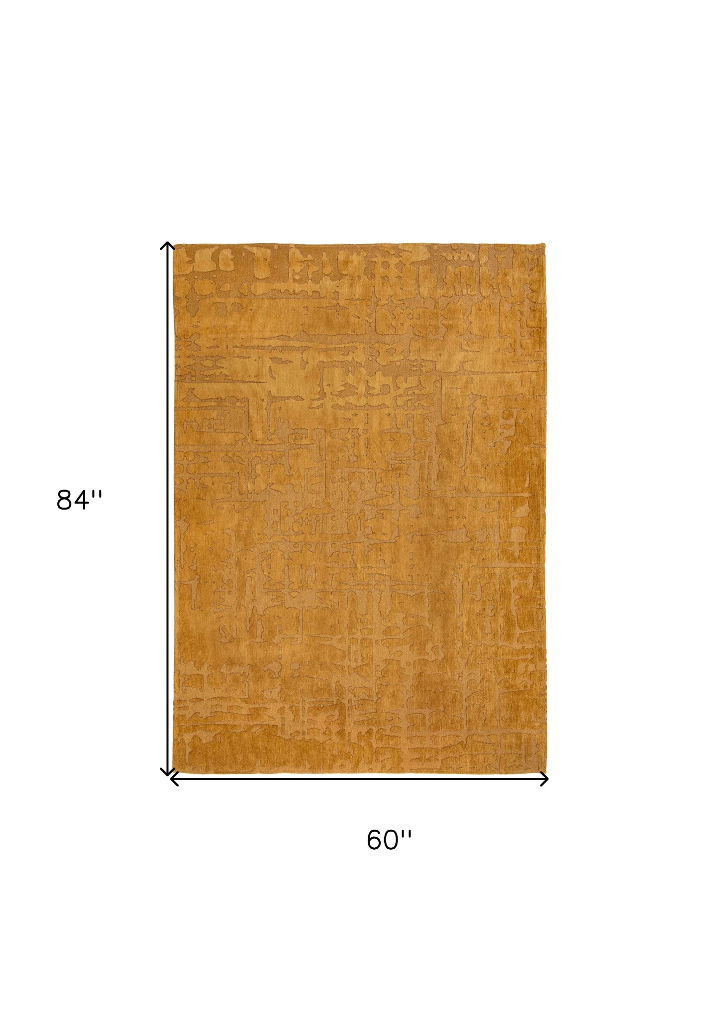 6' X 8' Yellow Abstract Non Skid Area Rug